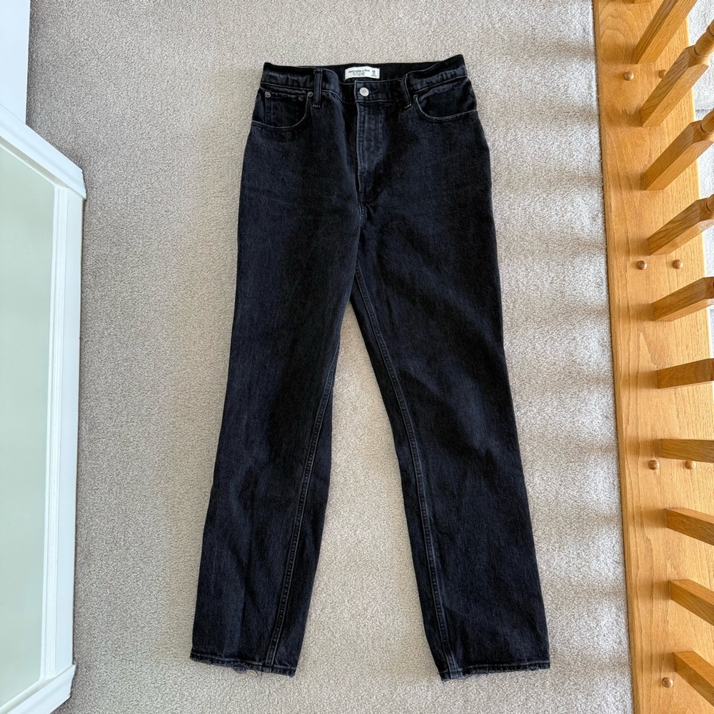 Abercrombie & Fitch 90s Straight Ultra High Rise Jeans - black